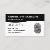 Private Investigator Moderne vingerafdruk Visitekaartje (Voorkant)