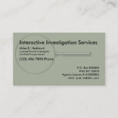 Private Investigator Process Server Visitekaartje (Voorkant)