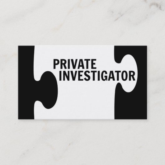 Private Investigator Puzzle Piece Visitekaartje (Voorkant)