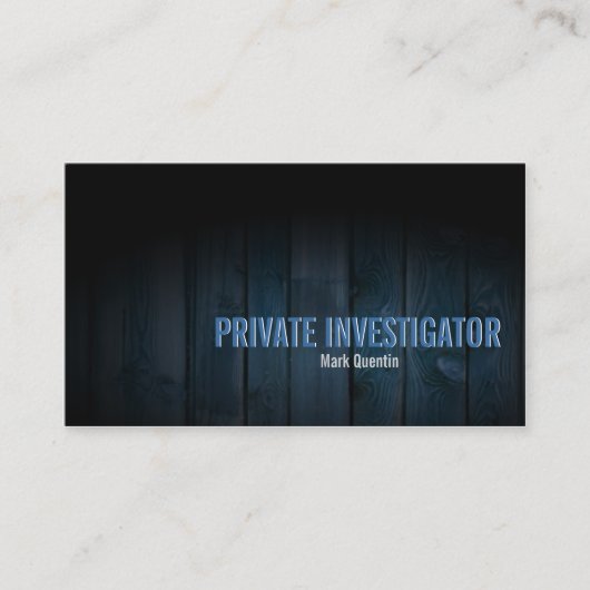 Private Investigator Visitekaartje Dark Wood (Voorkant)