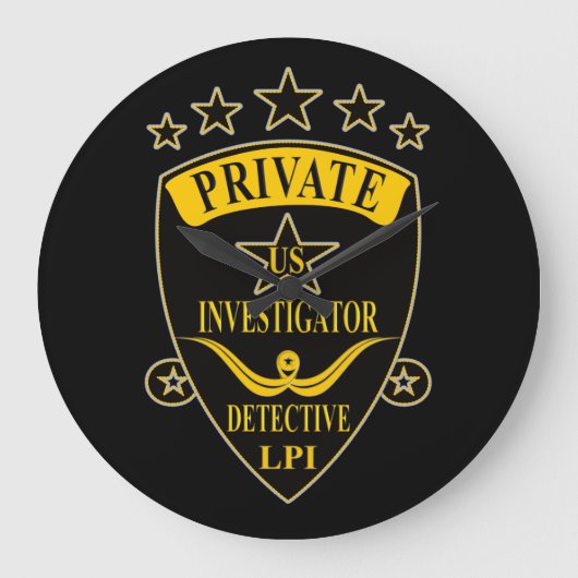 Private Investigator Wall Clock Grote Klok (Voorkant)