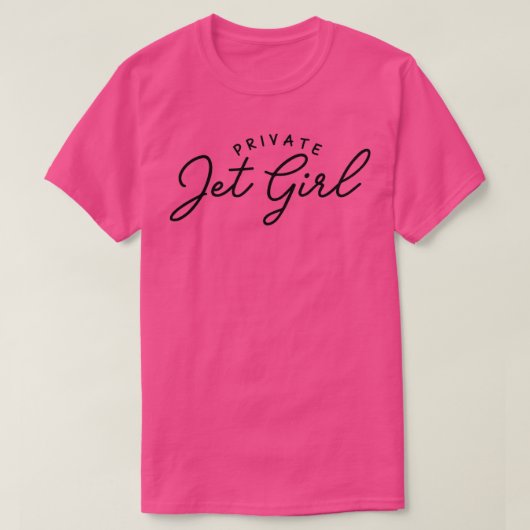 Private Jet Girl White of Black text Private Jet D T-shirt (Design voorkant)