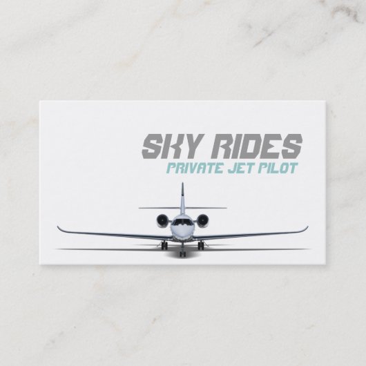 Private Jet Plane Pilot Sale Visitekaartje (Voorkant)