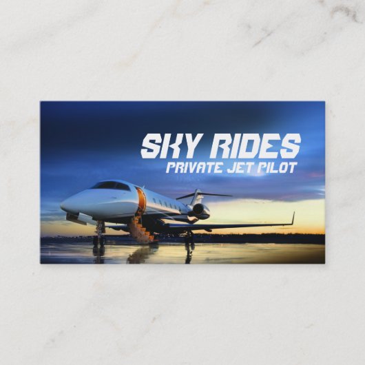 Private Jet Plane Pilot Sale Visitekaartje (Voorkant)