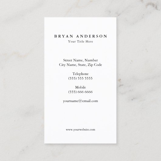 Private Jet Visitekaartje - Sunset Flight Theme (Achterkant)