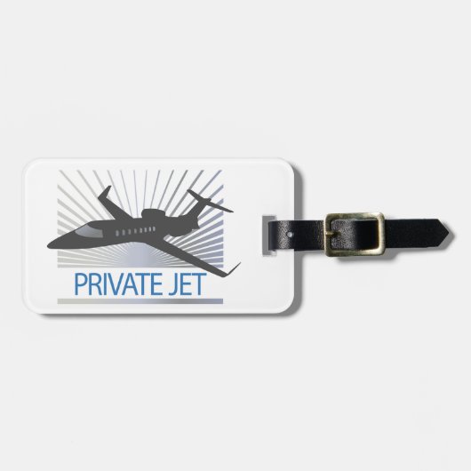 Private Jet Vliegtuig Bagagelabel (Voorkant horizontaal)