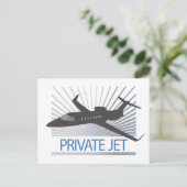 Private Jet Vliegtuig Briefkaart (Staand voorkant)