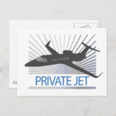 Private Jet Vliegtuig Briefkaart (Voorkant / Achterkant)