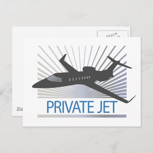 Private Jet Vliegtuig Briefkaart (Voorkant / Achterkant)