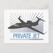 Private Jet Vliegtuig Briefkaart (Voorkant)