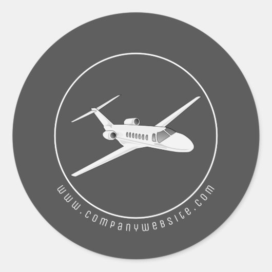 Private Jet Vliegtuig Classic Round Sticker (Voorkant)