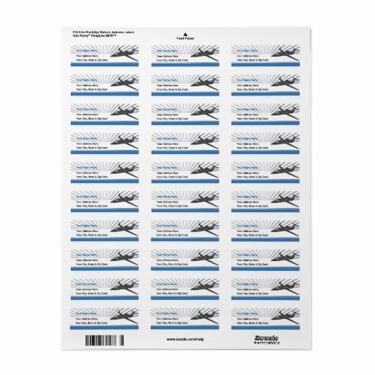 Private Jet Vliegtuig Etiket (Full Sheet)