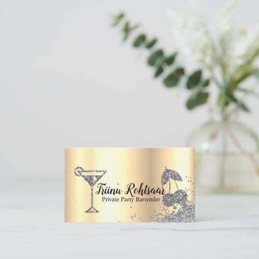 Private Party Bartender Bar Catering Drinken Visitekaartje (Staand voorkant)