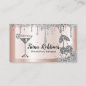 Private Party Bartender Bar Catering Drinken Visitekaartje (Voorkant)