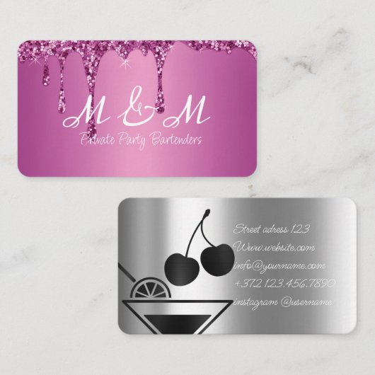 Private Party Bartender voor uw speciale evenement Visitekaartje (Voorkant / Achterkant)