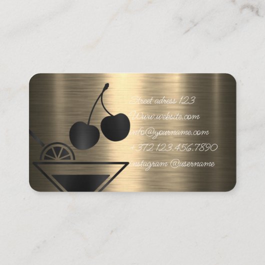 Private Party Bartender voor uw speciale evenement Visitekaartje (Achterkant)