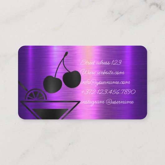 Private Party Bartender voor uw speciale evenement Visitekaartje (Achterkant)