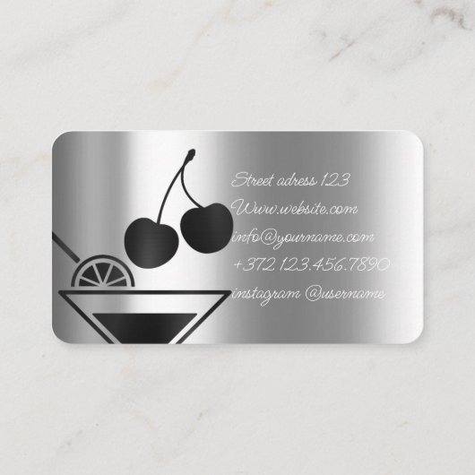 Private Party Bartender voor uw speciale evenement Visitekaartje (Achterkant)