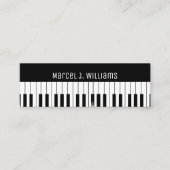 Private Piano Lessons Music Teacher Black Mini Visitekaartje (Voorkant)