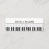 Private Piano Lessons Music Teacher white Mini Visitekaartje (Voorkant)