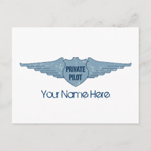Private Pilot Blue Wings Briefkaart