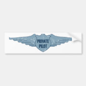 Private Pilot Blue Wings Bumpersticker (Voorkant)