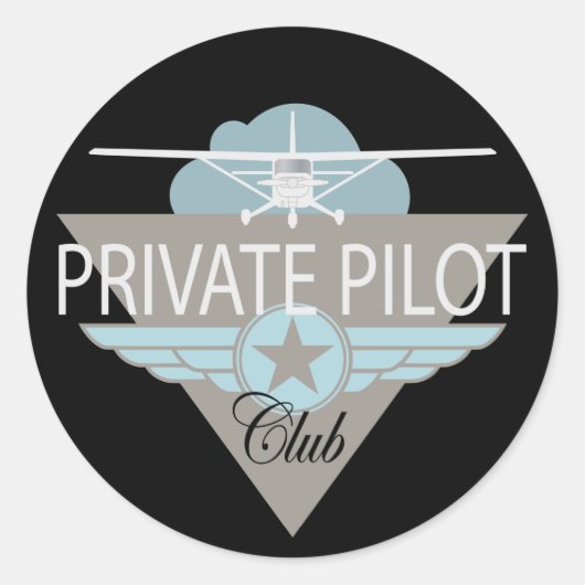 Private Pilot Club Ronde Sticker (Voorkant)