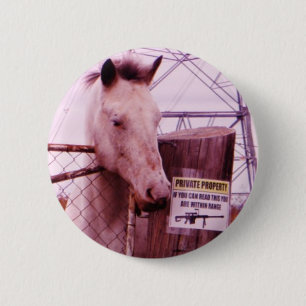Private Property lavender Horse Ronde Button 5,7 Cm
