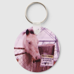 Private Property lavender Horse Sleutelhanger