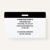 Private Security Guard Officer ID Foto Logo Blauw Badge (Achterkant)