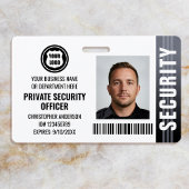 Private Security Guard Officer ID Foto Logo Gray Badge