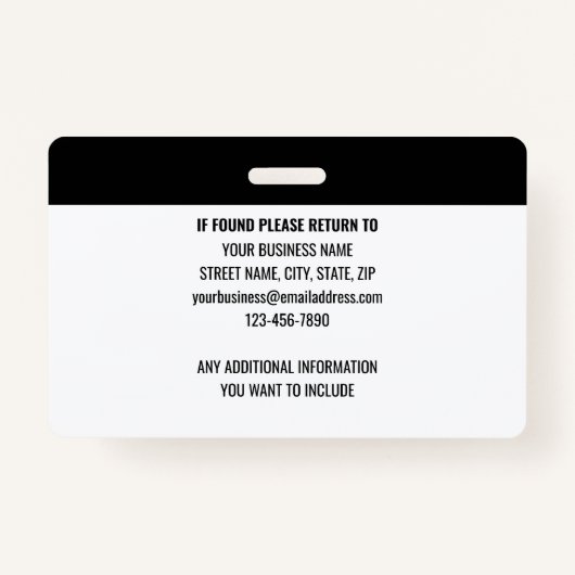 Private Security Guard Officer ID Foto Logo Gray Badge (Achterkant)