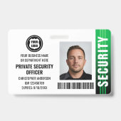 Private Security Guard Officer ID Foto Logo Groen Badge (Voorzijde)