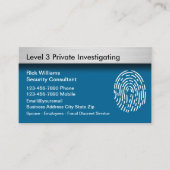 Private Security Investigator Visitekaartjes (Voorkant)
