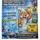 Private Shower Time | Funny Bathroom Humor Cartoon Douchegordijn (Voorkant)