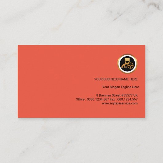 Private Taxi Driver Simple Monogram Taxi Visitekaartje (Achterkant)