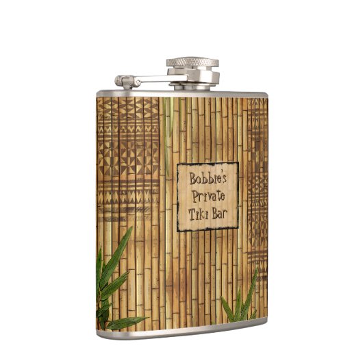 Private Tiki Bar met Jouw naam erop Heupfles (Rechts)