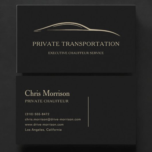 Private Transportation Black & Gold Visitekaartje