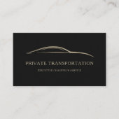 Private Transportation QR Code Black & Gold Visitekaartje (Voorkant)