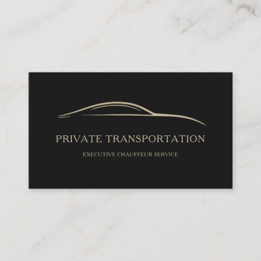 Private Transportation QR Code Black & Gold Visitekaartje (Voorkant)