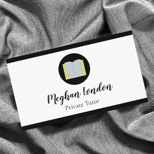 Private Tutor Docent Educator Minimalistisch Boek Visitekaartje