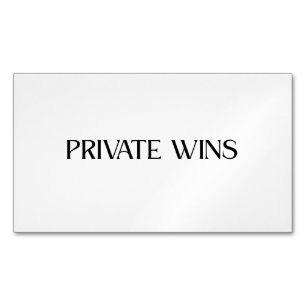 Private Wins Minimalistische Zakelijke Magnetisch Visitekaartje