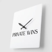 Private Wins Modern Acrylic Wall Clock Vierkante Klok (Hoek)