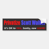 Privatize Scott Walker Bumpersticker (Voorkant)