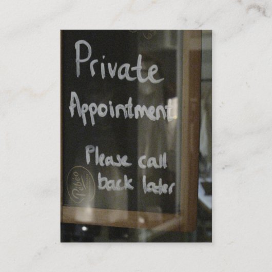 privé-benoeming afsprakenkaartje (Voorkant)