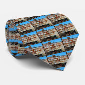 privé bezit blauw patroon stropdas (Opgerold)
