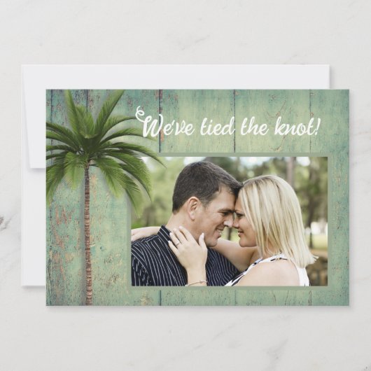 Privé bruiloft palmbomen foto aankondiging (Voorkant)