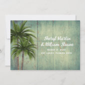 Privé bruiloft palmbomen foto aankondiging (Achterkant)