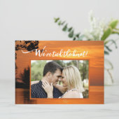 Privé bruiloft zonsondergang foto aankondiging (Staand voorkant)