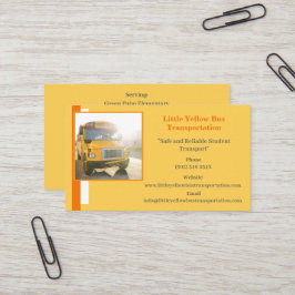 Privé buschauffeur Yellow School Bus Visitekaartje